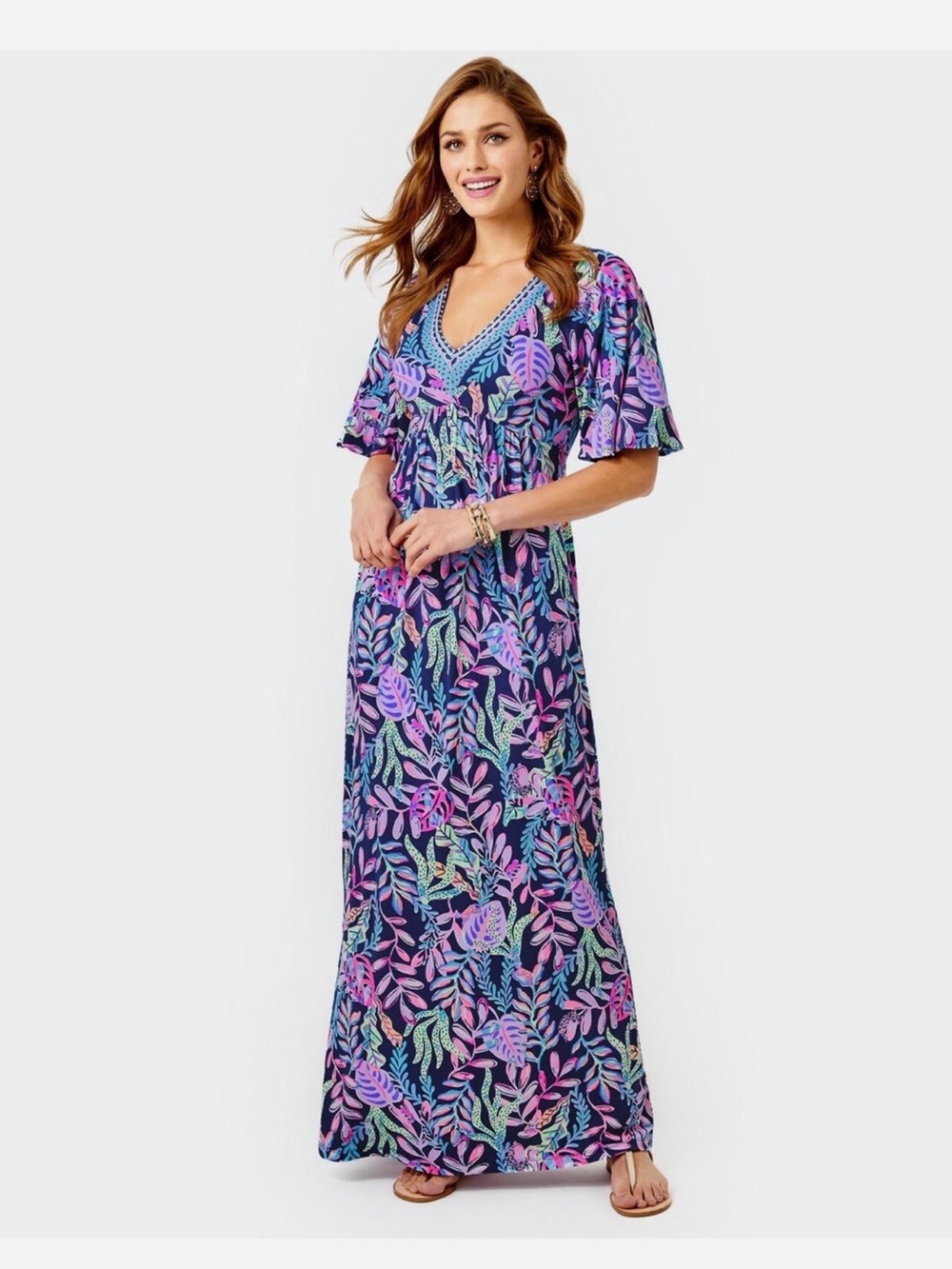 Lilly Pulitzer Manuela Maxi Knit Dress - Oyster Bay Navy Youve Been Spotted